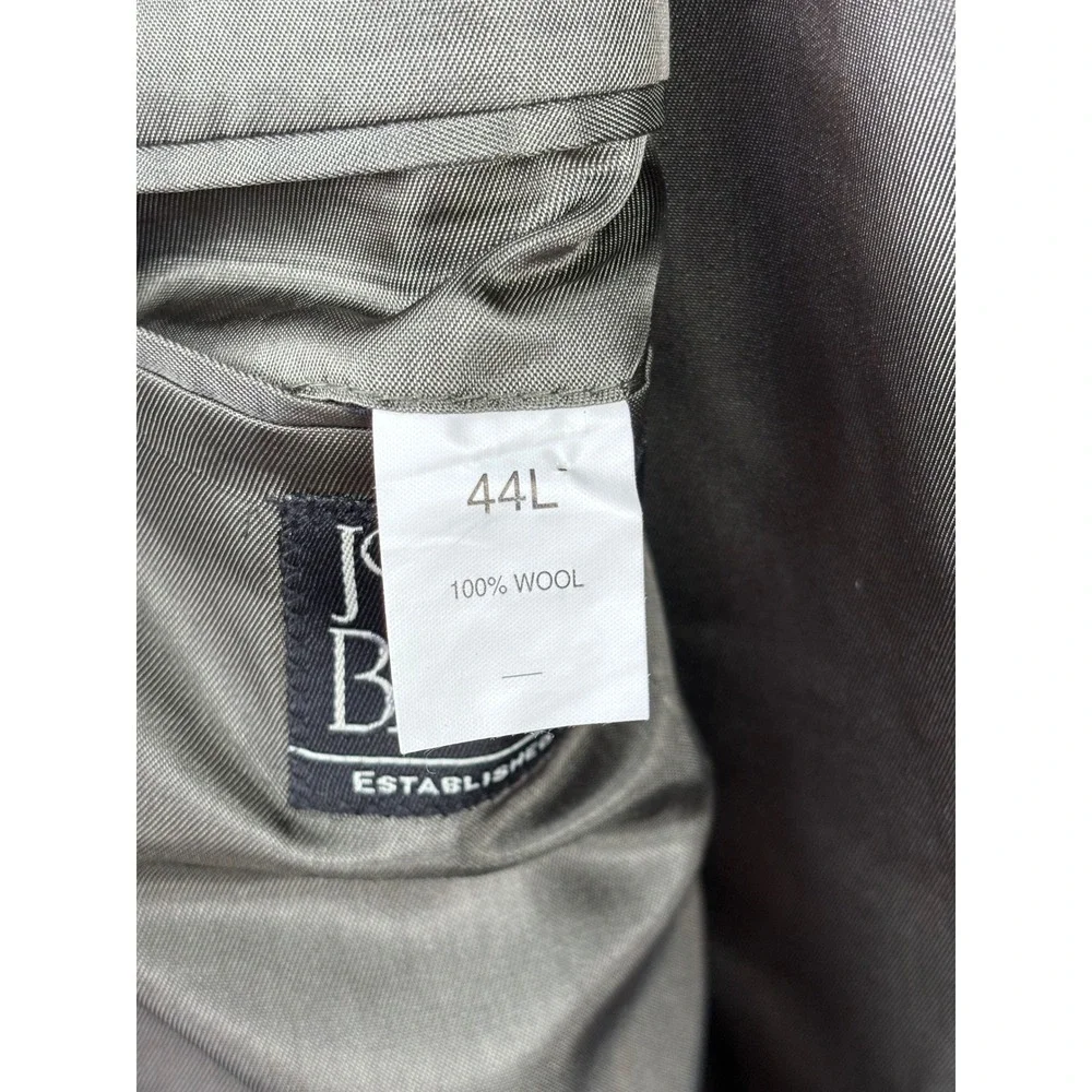 Jos A Bank Mens 44L Grey Pinstripe 100% Wool 2-Button‎ Blazer Sport Coat Jacket
